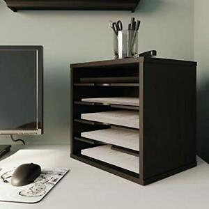File Organizer Paper Sorter Adjustable Shelves Office Desk 5 Tier Black