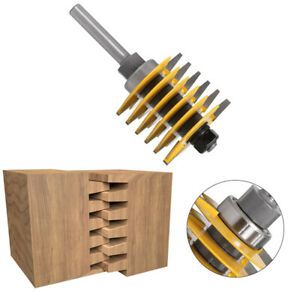 Adjustable Finger Joint Router Bit 8mm/12mm Shank Cutter Comb Wood Tool