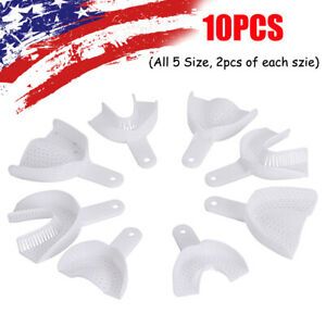 10pcs-Dental-Perforated-Impression-Trays-Bits-Disposable-White-Tray-Mix-5-Size