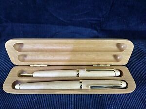 Maple Pen &amp; Pencil Set w Case  (CS204M) Free Engraving