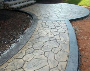 SET 2 pcs BIG FLOWER RUBBER Concrete stamps Stone texture mats printing cement