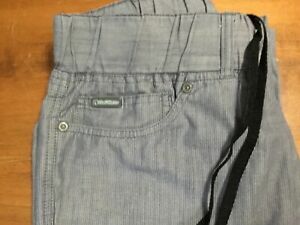 Chef Works Men’s Vertical Stripe Chef Pants size Med Pockets/stretch waist