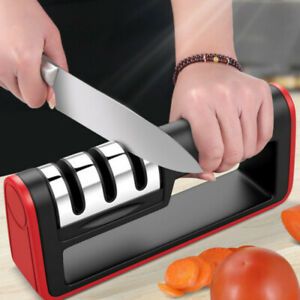 Knife Sharpener Ceramic Tungsten Kitchen 3 Stages Quick Sharpening System Tool