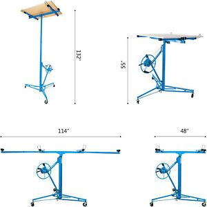 11Ft Lifter Tool Drywall Hoist Caster Heavy Duty Plasterboard Panel Sheet Cran-e