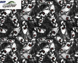 Hydrographics Dip Film Water Transfer Print  PVA new techno skulls red 19*393&#034;