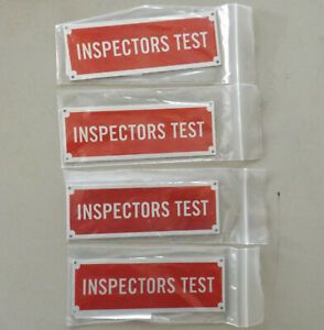 4 Inspectors Test Porcelain Enamel Industrial Sign 6&#034; x 2 1/4&#034;  New