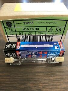 new lot of 6 GE 120V R7S-BASE 250W QUARTZ HALOGEN 22865 K15 T3 BX light bulb