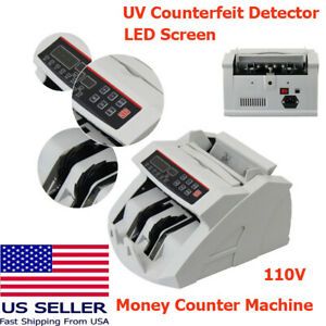 Money Bill Currency Counter Counting Machine Counterfeit Detector UV MG Cash USA