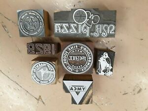 7 ea Letterpress Printer Block Kelsey Printing Press C&amp;P