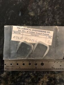 2 Bone Staples The Surgical Engineering Co. #0963 Veterinary Orthopedic Surgery