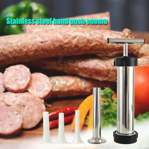 Filling Tool Press Snack Bars Manual Sausage Maker Stainless Steel With Pipes