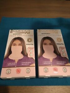 2x Copper Fit Guardwell Lightweight face protector for youth ages 8+ pink