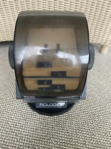 Vintage ROLODEX SW-24C Swivel Base Faux Wood Grain EUC 80&#039;s