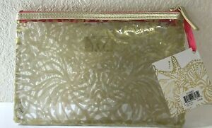 Lilly Pulitzer Beach Haven Agenda Bonus Pack with Pouch &amp; Ink Pen Gold Multi NWT