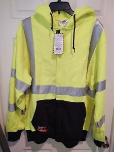 Tingley- Fire Resistant -  Hooded Zippered Sweatshirt -Yellow/Black -XL - S88122