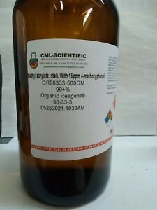 Methyl acrylate, stab. With 15ppm 4-methoxyphenol, 99+%, Organic Reagent® 500g