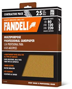 Fandeli Assorted Grits 80,120,220, sandpaper sheets, multipurpose for furniture,