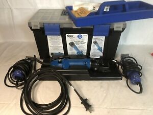 OSTER CLIPMASTER LIVESTOCK CLIPPERS &amp; 2 OSTER TURBO A5 PET CLIPPERS BLADES CASE