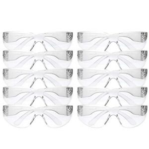 amoolo Safety Glasses Clear Bulk Pack of 48, Anti-Scratch Clear Lens-Protective