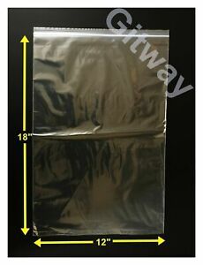 100 set 12&#034; x 18&#034; Reclosable Resealable Zip Top Lock Clear Plastic Bags 2ML