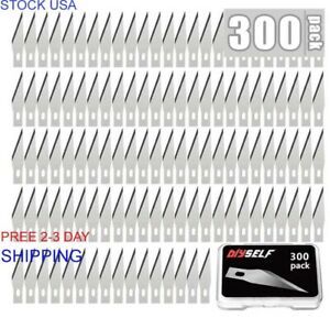 DIYSELF 300 PCS Craft Knife Blades, High Carbon Steel #11 Refill Hobby Art Blade