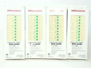 4x Office Depot Double-Side Weekly Time Cards 1st-7th Day -739-992- Tops 1257