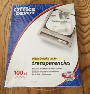 Office Depot 100 Transparency Film Transparencies Paper NEW