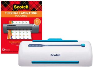 Scotch PRO Thermal Laminator and Pouch Bundle, 2 Roller System, Never Jam Techno