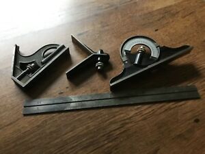 STARRETT COMBINATION SQUARE SET, CENTER HEAD, REVERSIBLE PROTRACTOR HEAD 490