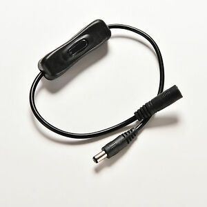 In-Line Power Switch ON/OFF 2.1mm/5.5mm Cable Jack Arduino Plug 12V Economic JK