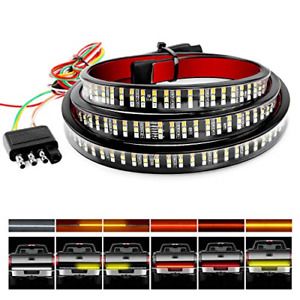 Nilight TR-04 Truck Tailgate Bar 60&#034; Triple Row 504 LED Strip with Red Brake