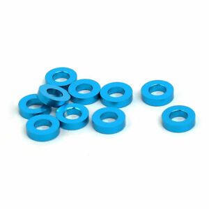 10pcs 1.5mm Thickness M3 Aluminum Alloy Flat Fender Screw Washer Sky Blue