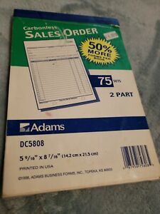 Used Adams Sales Order Book, 2-Part, Carbonless, White/Canary, 4-3/16 x 7-3/16