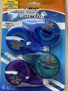 BIC White Out EZ Correct Tape 4 New