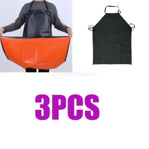 3xWaterproof PU Apron Home Kitchen Cooking Laboratory Apron 120cm
