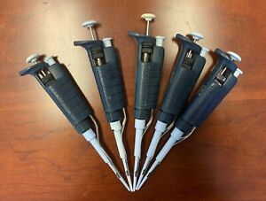 Lot of 5 Gilson Pipetman P20 Pipettes (small plungers)