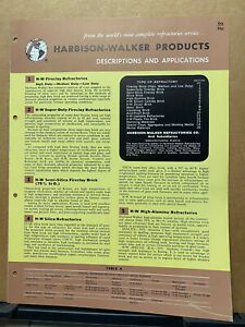Vtg Harbison-Walker Refractories Catalog ~ Asbestos Mineral Fiber Coating 1959