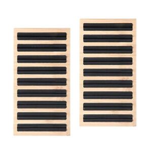 2Pcs Bamboo Wooden Jewelry Display Plate Shop Rings Earrings Storage Stand