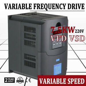7.5KW 34A 220V 10HP VFD INVERTER SINGLE PHASE SPEED VARIABLE FREQUENCY DRIVE