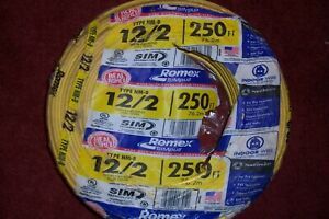 NEW SOUTHWIRE Romex 12/2 WITH GROUND 250 ft  Solid Non-Metallic Wire  QIK SHIP