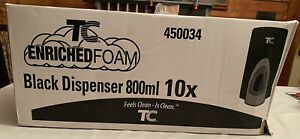 10x Pack Of TC Enriched Foam 800ml Black Soap Dispenser Stock #450034 New In