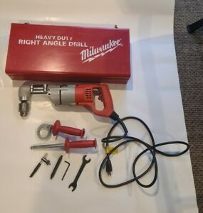 Milwaukee 1107-1 H.D. 1/2&#034; Right Angle Drill With All Accessories In Metal Case