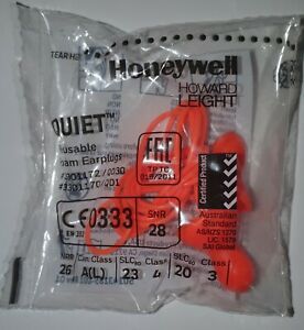 Honeywell 5FV24 QD30 Reusable Foam Ear Plugs Orange Cord 100 Pairs