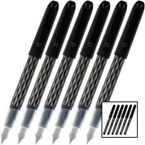 6 PACK Varsity Disposable Fountain Pens BLACK Ink Single Pen 90010 FREE SHIPPING