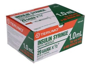 Safe Terumo Sterile 1ml Disposable Needle Syringes 29G x 0.4 x 13mm 100 Pieces