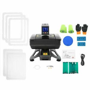 110V 3D Pneumatic Vacuum Black Sublimation Heat Press Machine 9.8*15&#034; Art Office