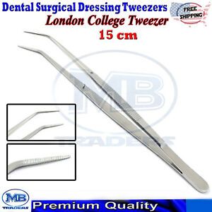 Dental Surgical Tissue Cotton Dressing Forceps Medical London College Tweezers