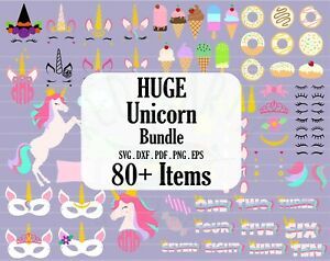 Unicorn Svg Bundle with 80 Images, SVG Cricut Files, SVG Cut Files , SVG,PNG,DXF