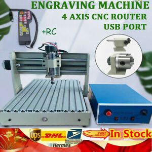 USB 4 Axis CNC 3040 Router Engraver Wood Cutting Milling Machine 400W+Handwheel