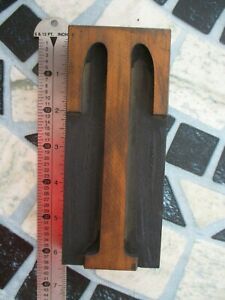 LETTERPRESS PRINTING 6&#034; SERIF WOOD TYPE LETTER T